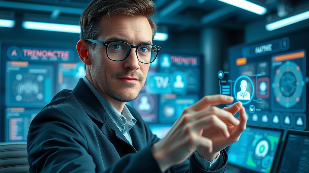 content marketer exploring futuristic AI content tools for next-generation content marketing strategy
