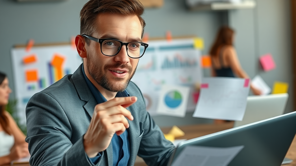 Local marketing strategist planning campaign using email and social media charts and analytics