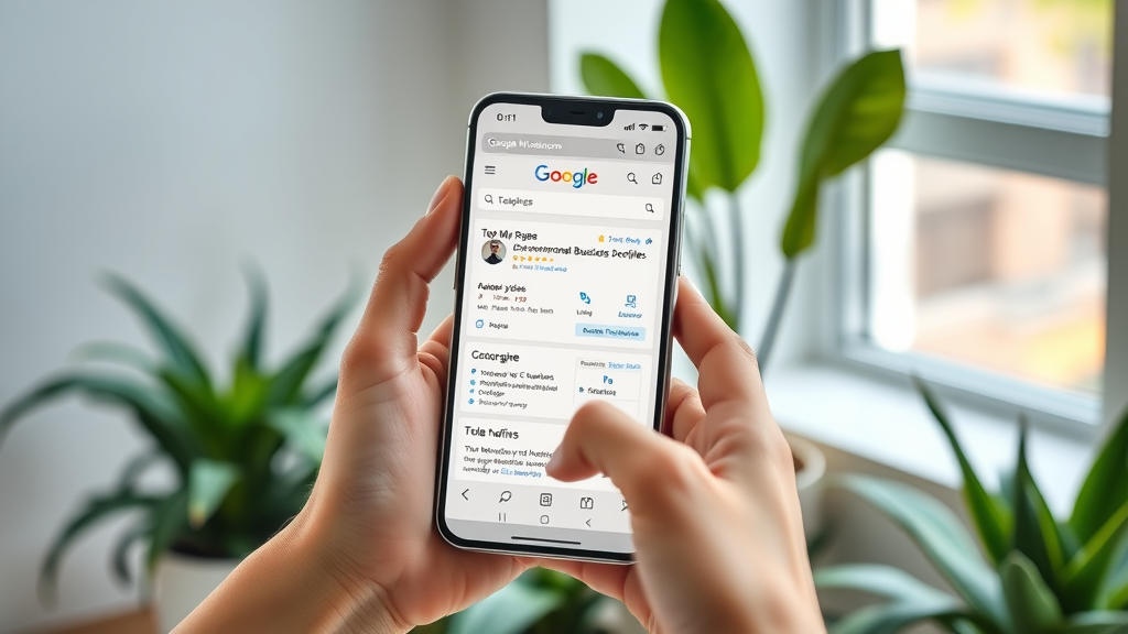 google business profile interface on mobile device for local seo &amp; online visibility