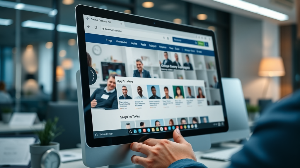 business website homepage showing review carousel for building online visibility and trust