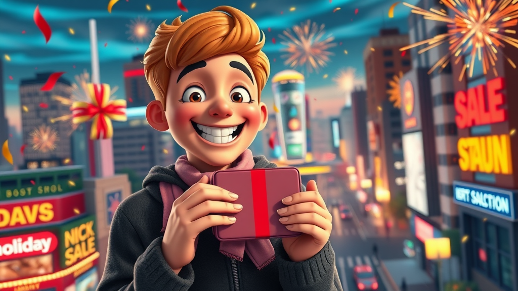 Festive holiday sale digital advertisement demonstrating creative seasonal &amp; promotional marketing strategies